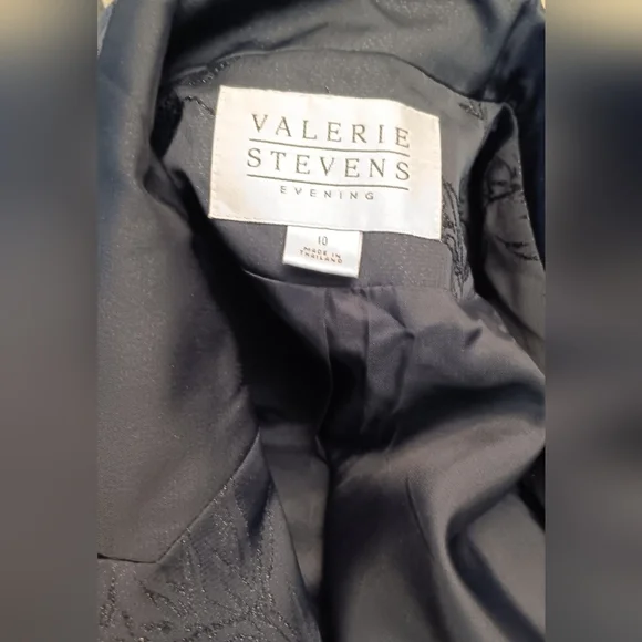 Valerie Stevens Midnight Blue Evening Jacquard Shimmer Tuxedo Blazer Women's 10 - Picture 10 of 11